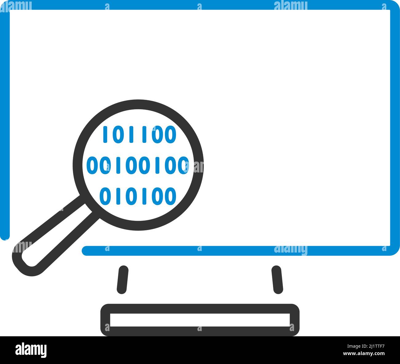 Data Analysing Icon. Editable Bold Outline With Color Fill Design. Vector Illustration. Stock Vector
