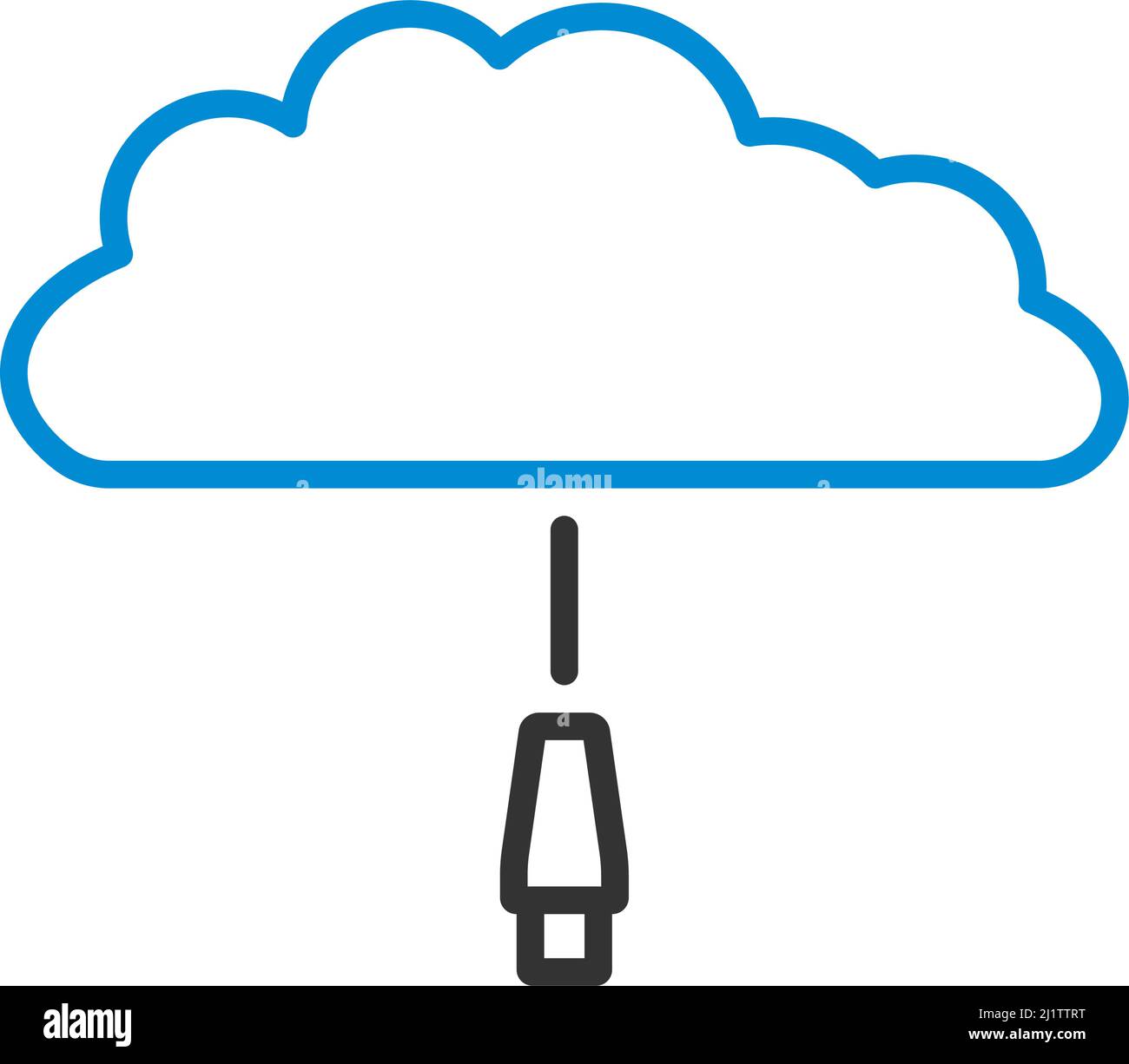 Network Cloud Icon. Editable Bold Outline With Color Fill Design ...