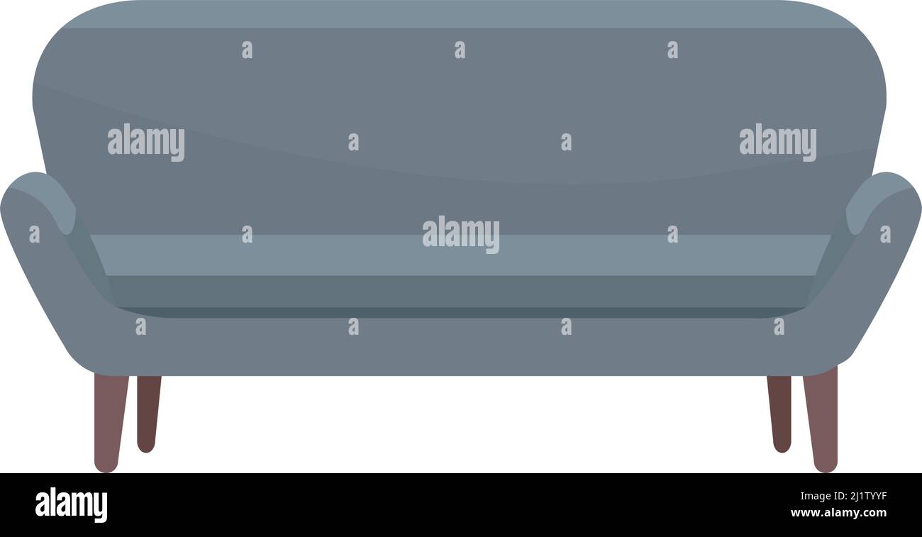 Gray sofa semi flat color vector object Stock Vector