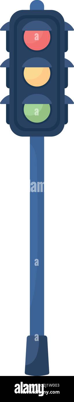 Traffic light semi flat color vector object Stock Vector