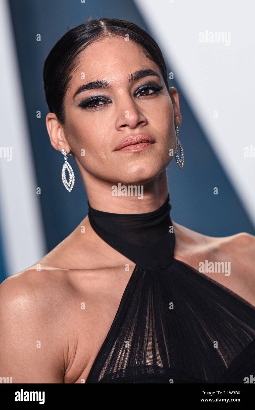 Sofia Boutella walking on the red carpet at the 2022 Vanity Fair Oscar