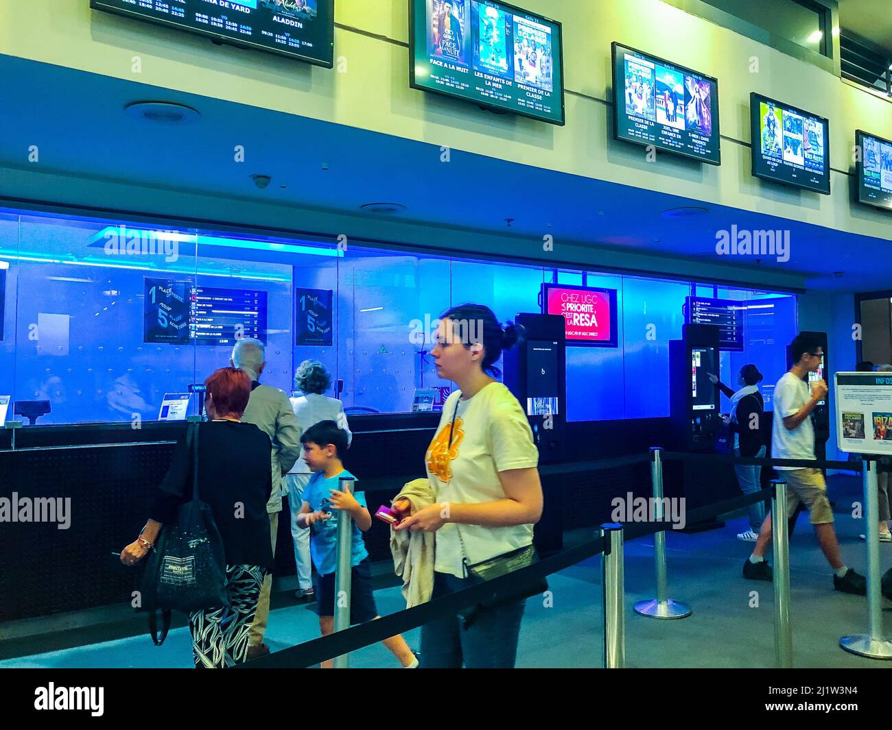 Paris, France, People Buying Tickets inside Lobby, French Cinema