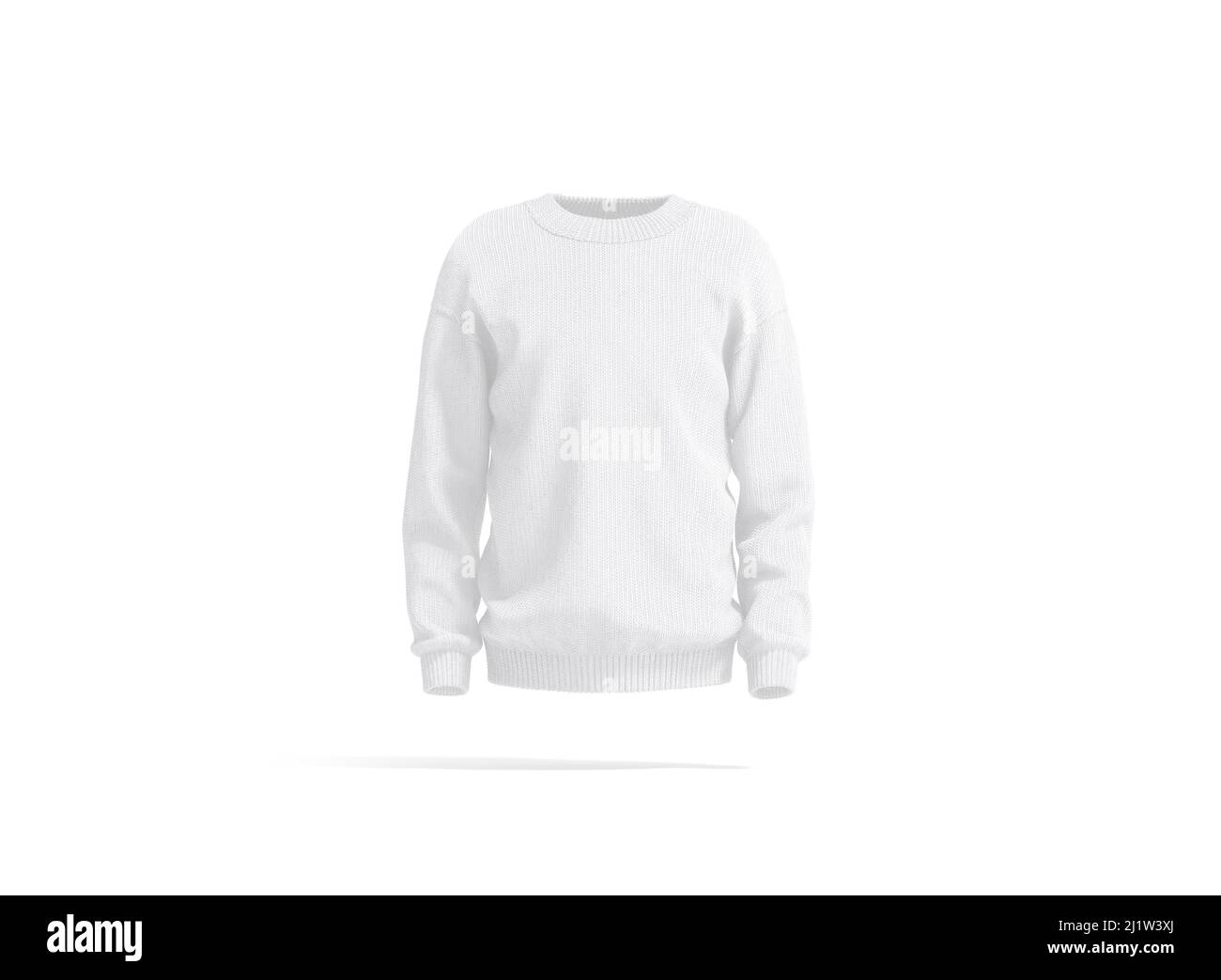 Blank white knitted sweater mockup 