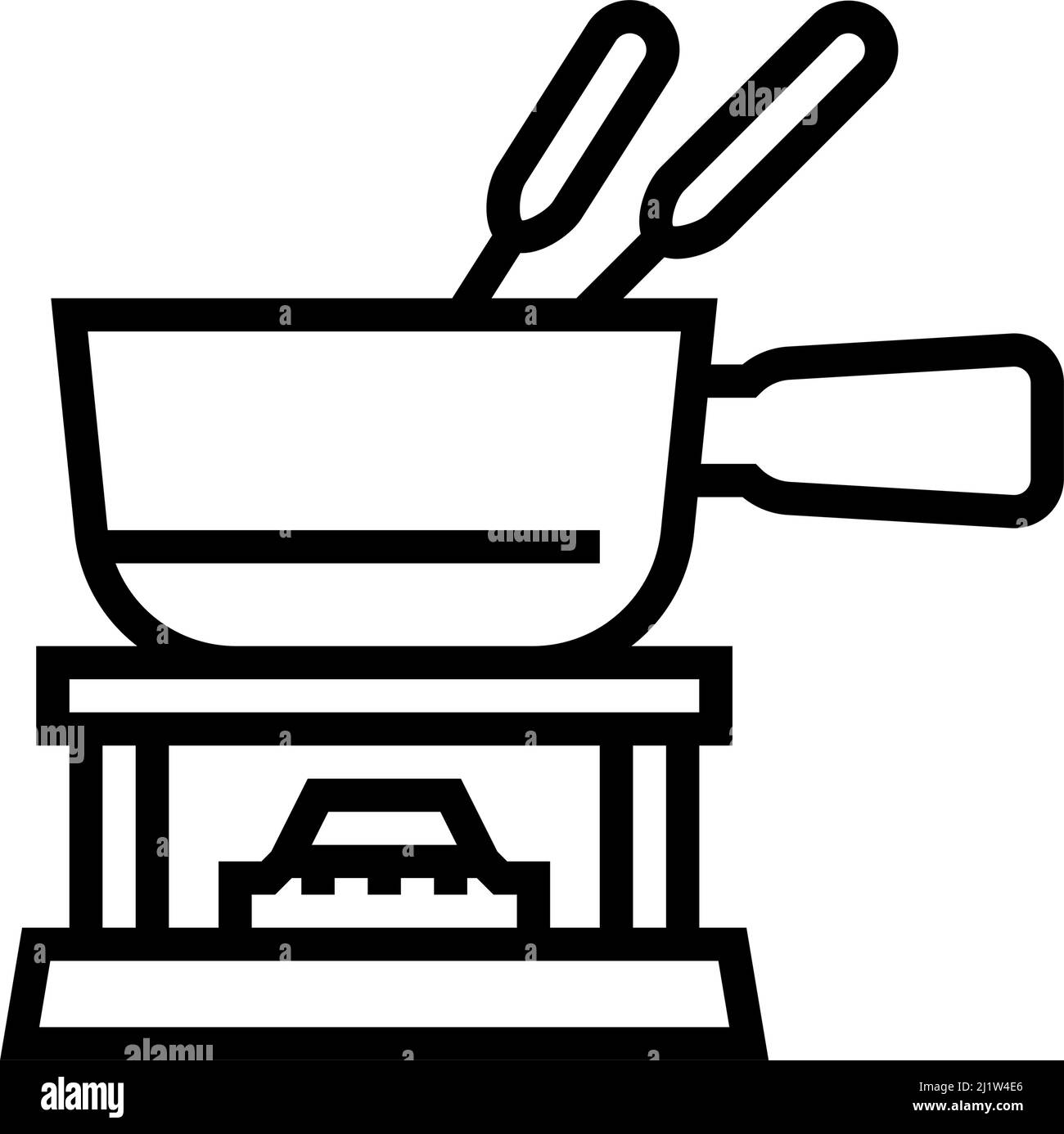 Chocolate fountain with strawberry Black and White Stock Photos