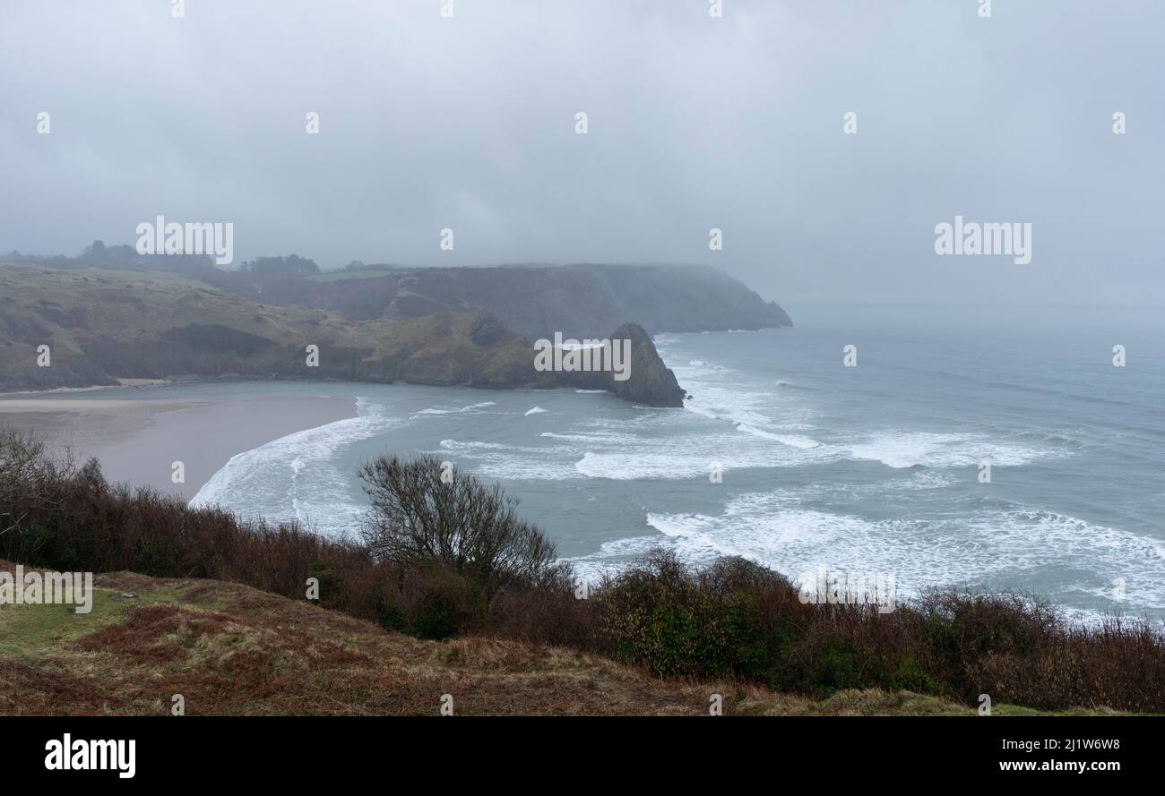 Three Cliifs Bay on the Gower Peninsula, Wales, UK Stock Photo