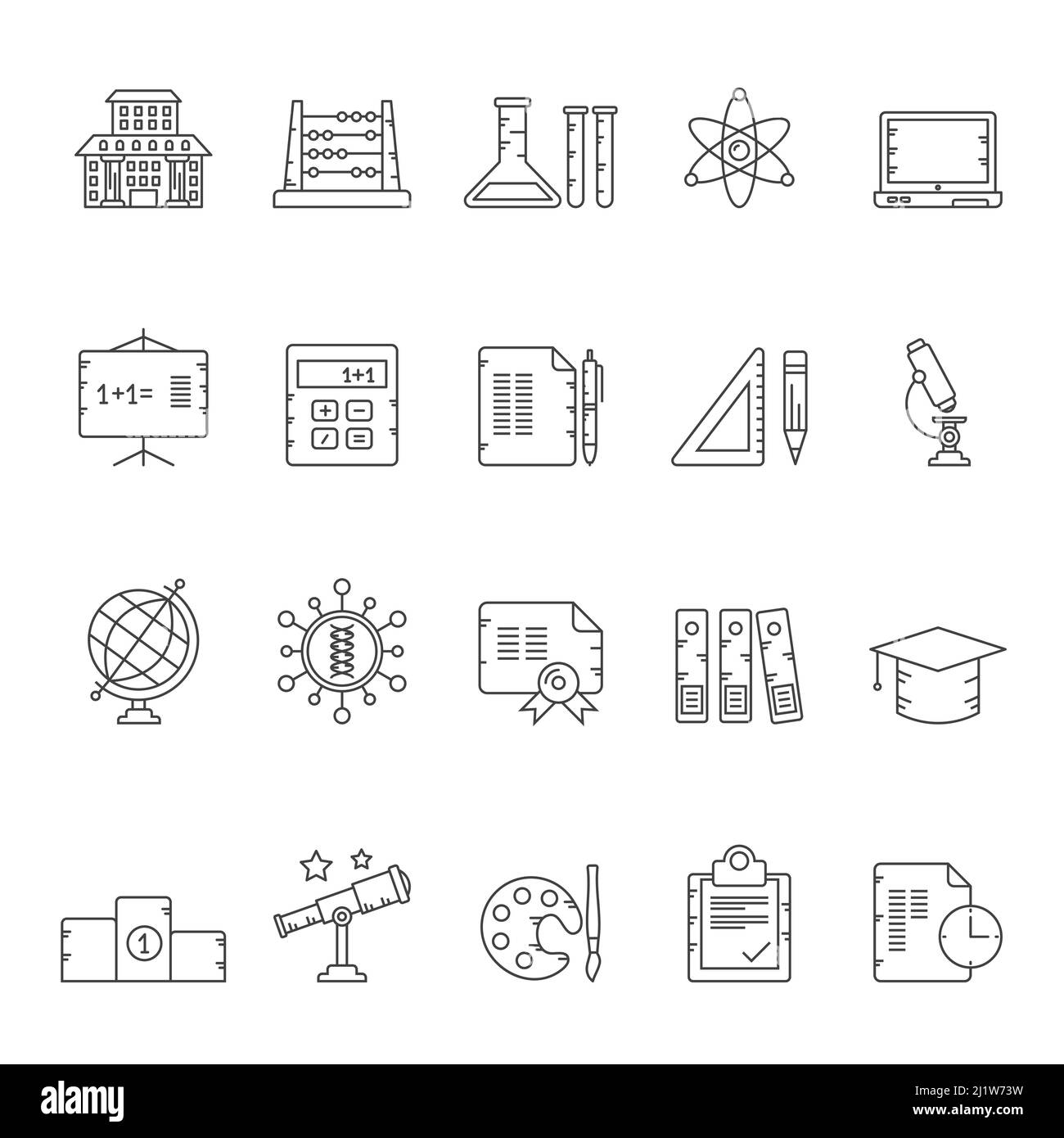 Line School and education icons - vector icon set Stock Vector Image ...