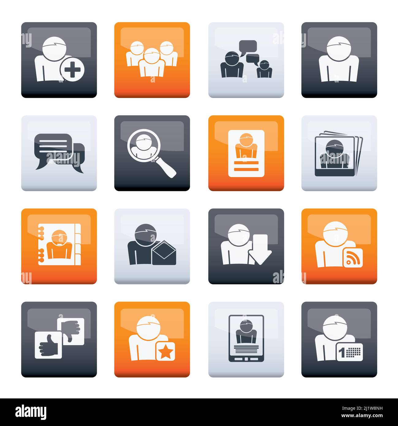 Social Media and Network icons over color background - vector icon set ...