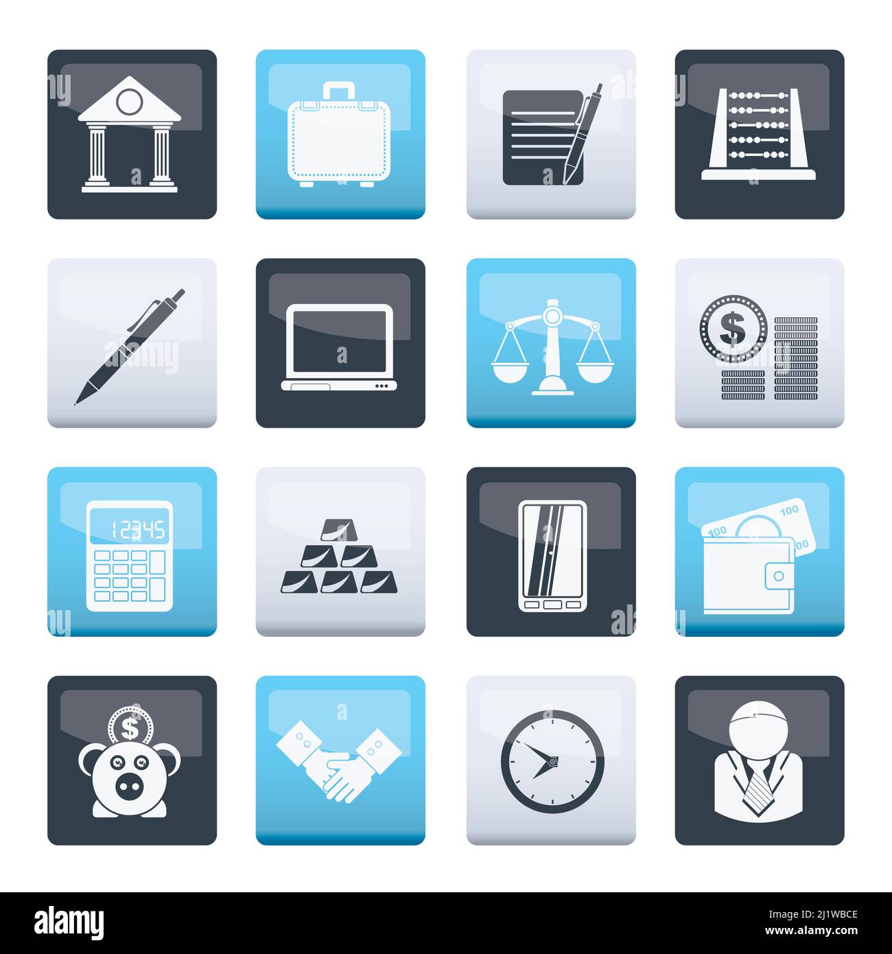 Business and office icons over color background - vector icon set Stock ...