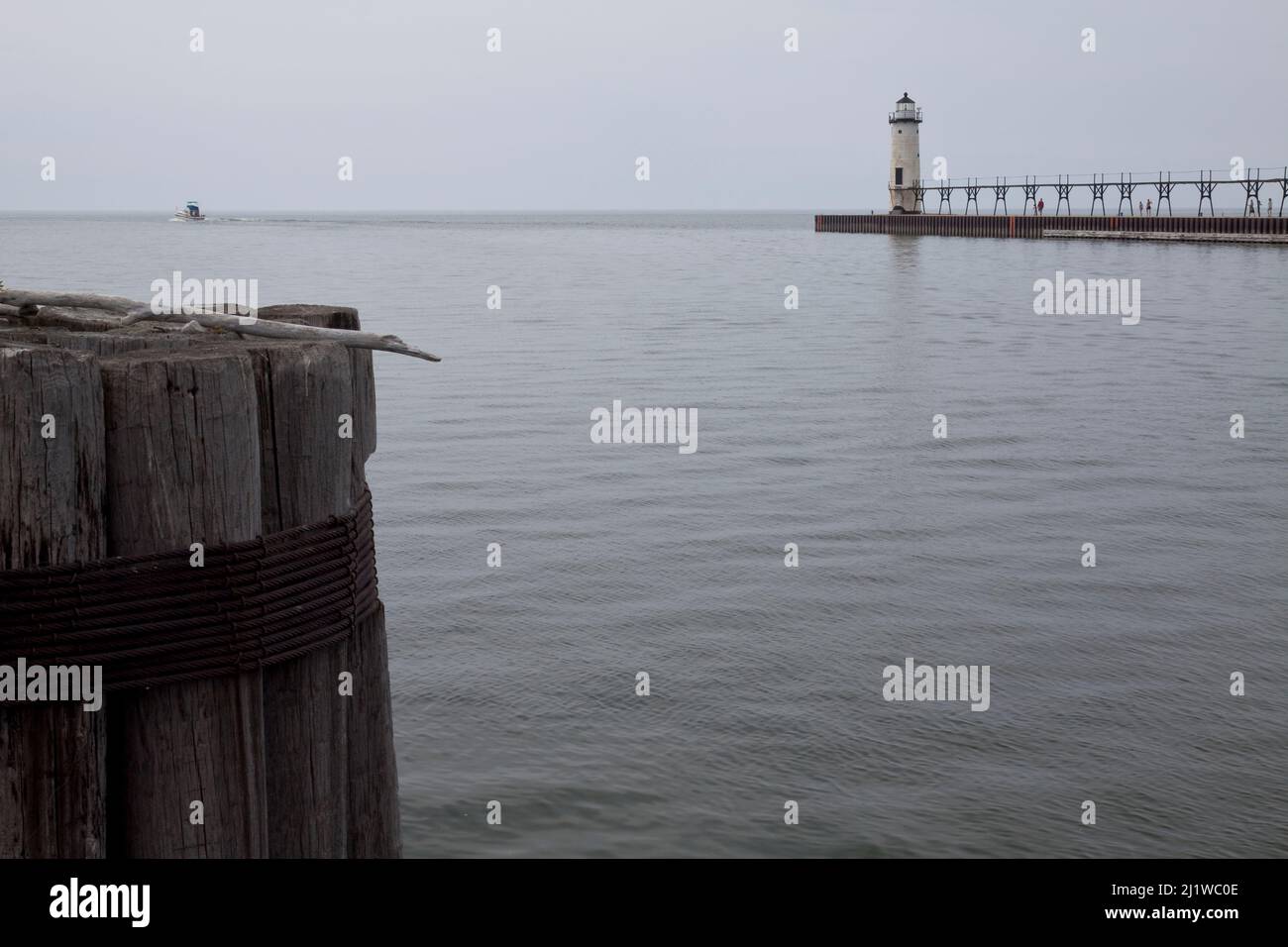 Manistee Pier Lighthouse Along Lake Michigan Stock Photo Alamy