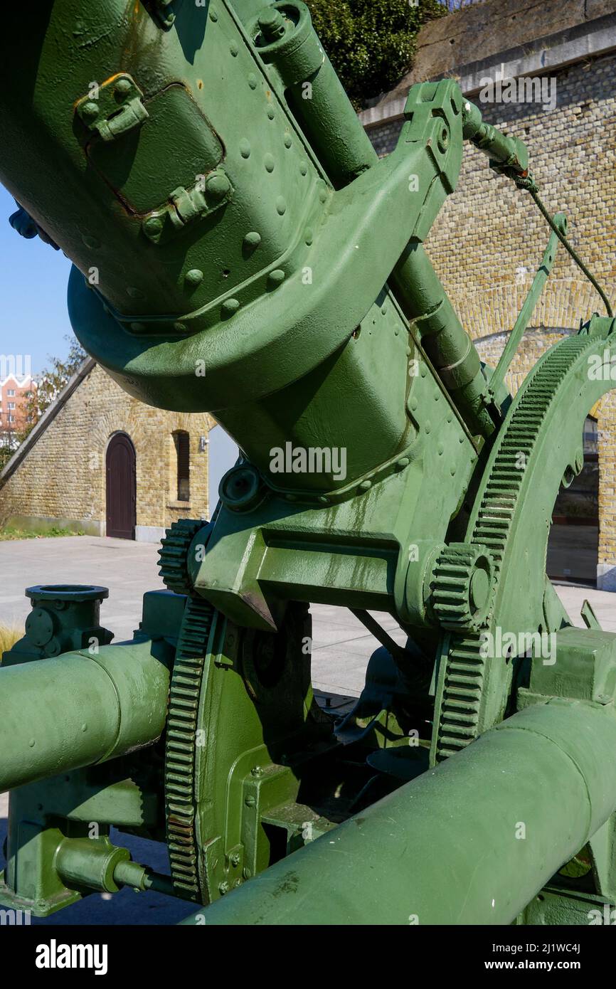 WWII Schneider 90mm gun, Museum of Dynamo Operation, Dunkirk, Nord, Hauts-de-France, France Stock Photo