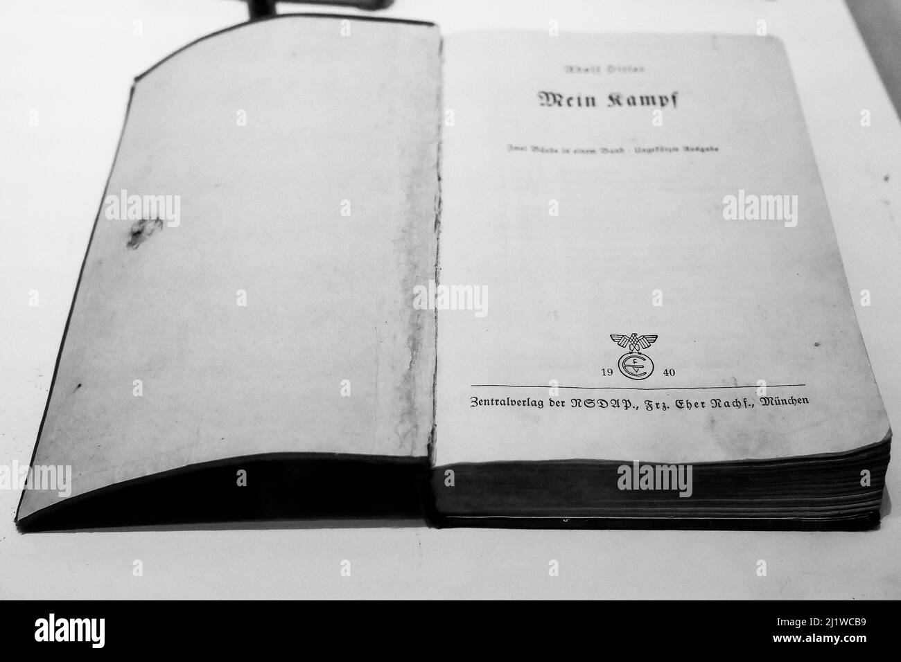 Mein Kampf, Adolf Hitler manifest, Museum of Dynamo Operation, Dunkirk, Nord, Hauts-de-France, France Stock Photo