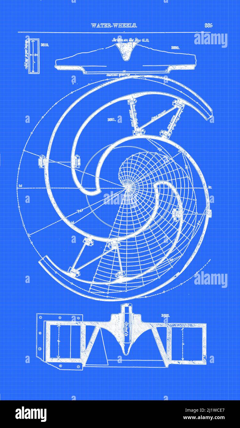 Illustration cogs blueprint hi-res stock photography and images - Alamy