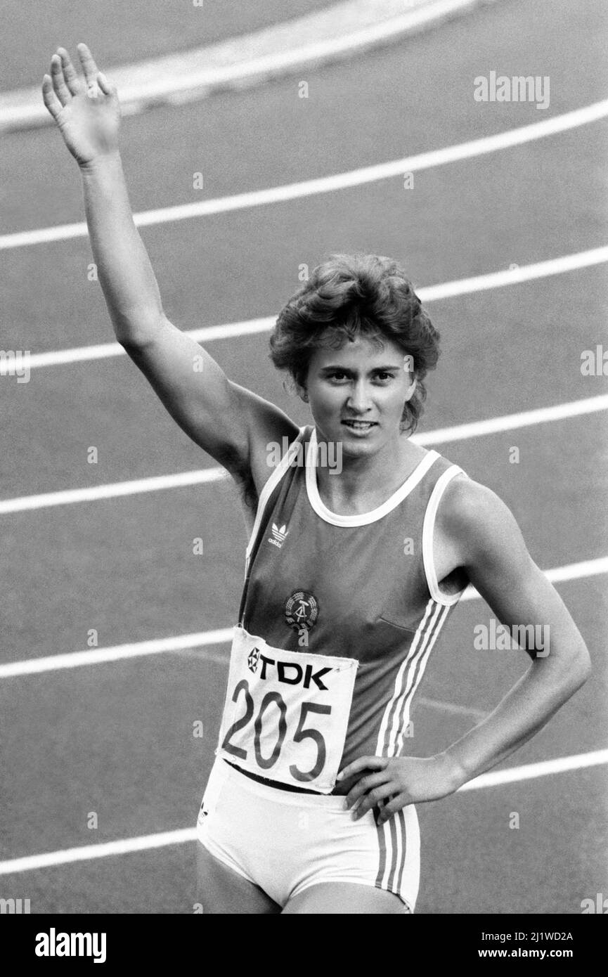 MARLIES GÖHR DDR sprint athlete at IAAF World Champion Ship in Helsinki Finland 1983 august Stock Photo