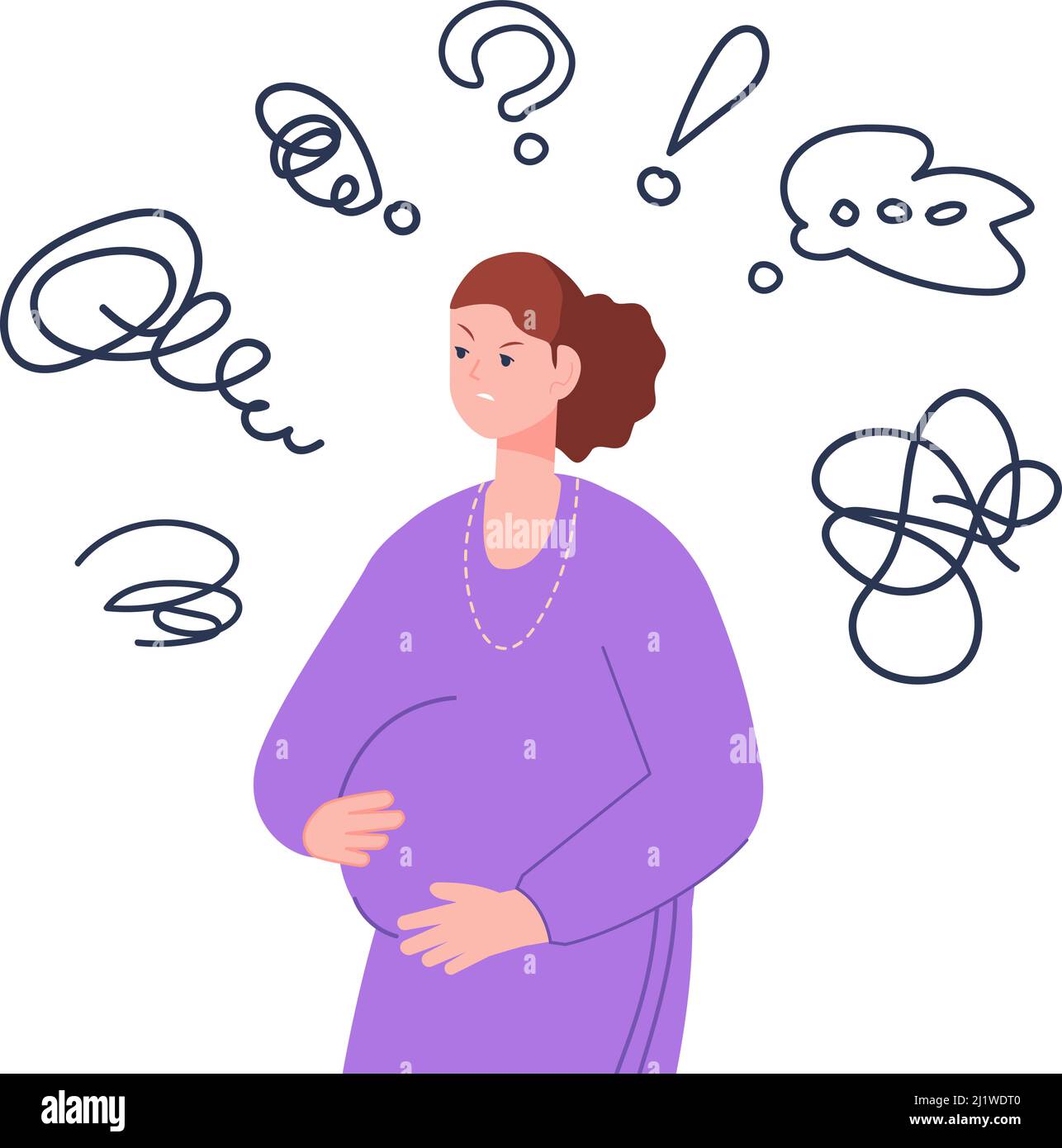 Woman depressed alone baby Stock Vector Images - Alamy