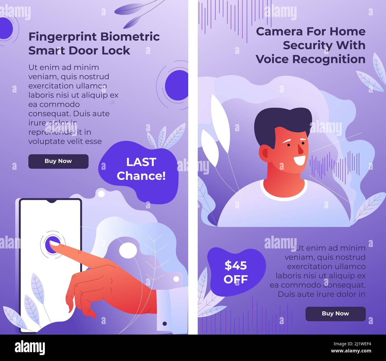 Fingerprint biometric smart door lock technology Stock Vector