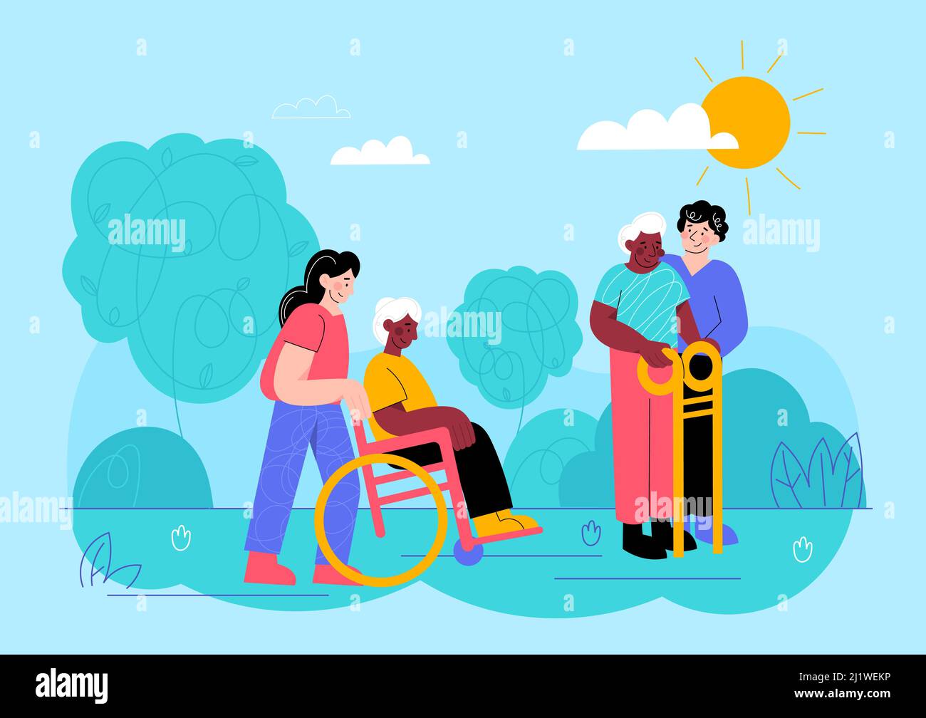 Caring house for elderly Stock Vector Images - Alamy