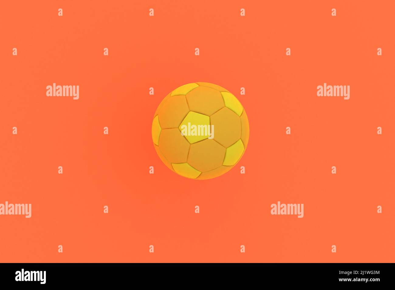 3d rendering yellow soccer ball on orange background, 3d illustration ...