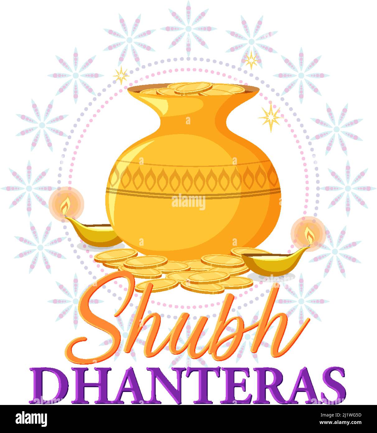Hindu Shubh Dhanteras day icon illustration Stock Vector Image & Art ...