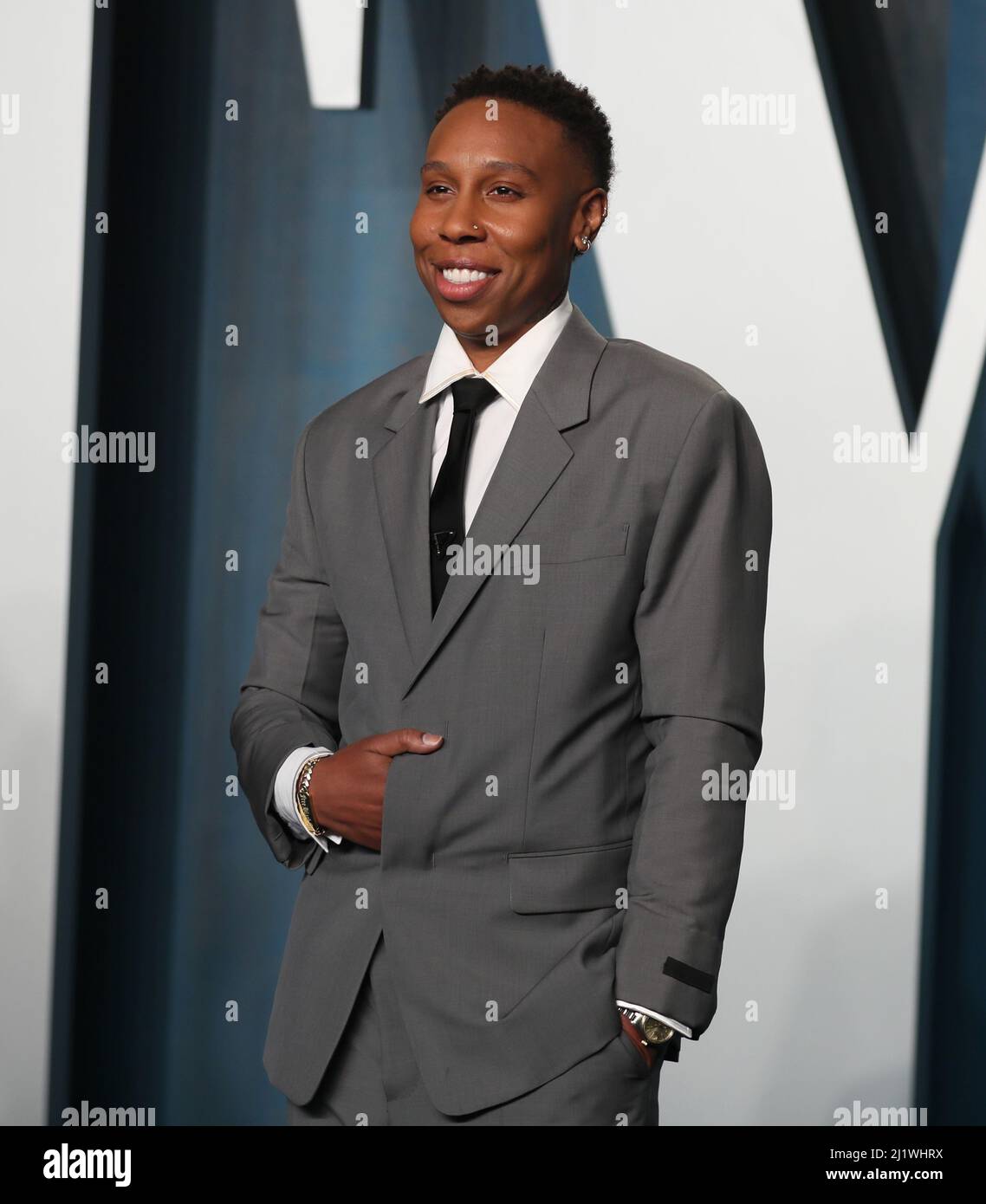 Lena Waithe arrives at the Vanity Fair Oscar party during the 94th Academy Awards in Beverly Hills, California, U.S., March 27, 2022.   REUTERS/Danny Moloshok Stock Photo