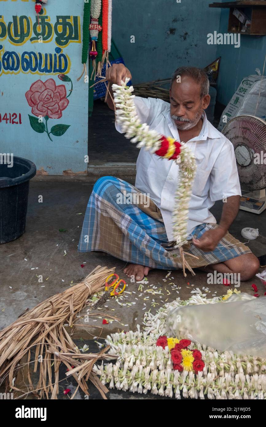 flower petals for sale at the Marketplace at Tiruvannamalai, Tamil Nadu