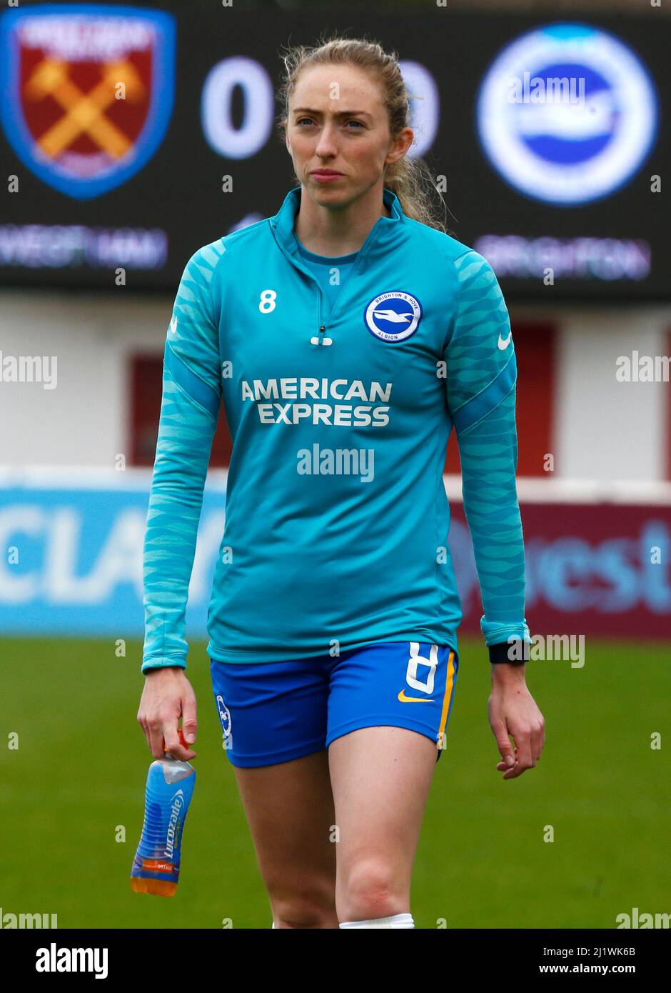 DAGENHAM, ENGLAND - MARCH 27: Megan Connolly of Brighton and Hove Albion WFC  during  Barclays FA Women's Super League  match between West Ham United Stock Photo