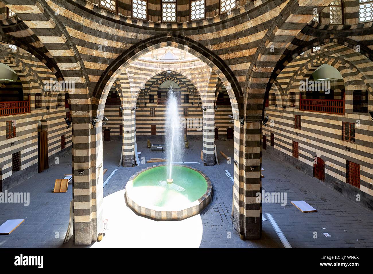 Syria. Khan As'ad Pasha is the largest Caravanserai in the Old City of Damascus Stock Photo