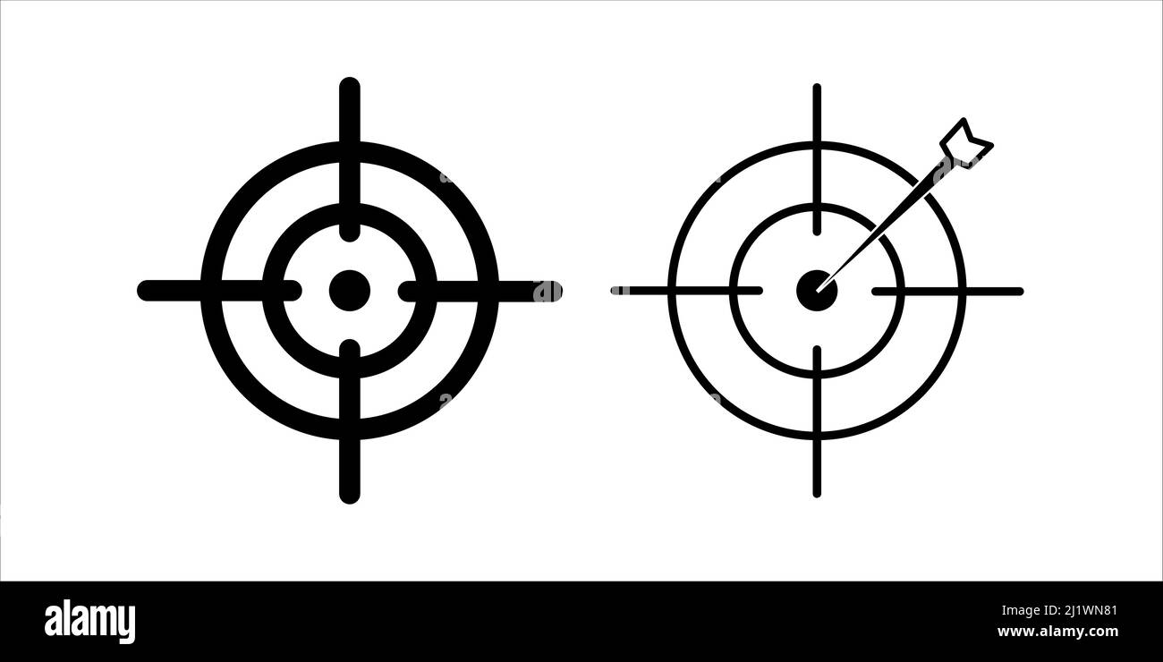 Vector black target icon set hi-res stock photography and images - Alamy