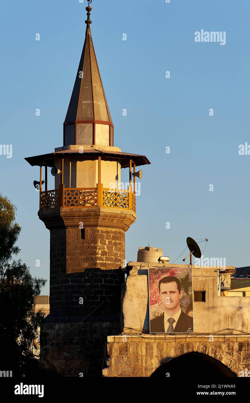Syria. Damascus. The cult of Assad Stock Photo