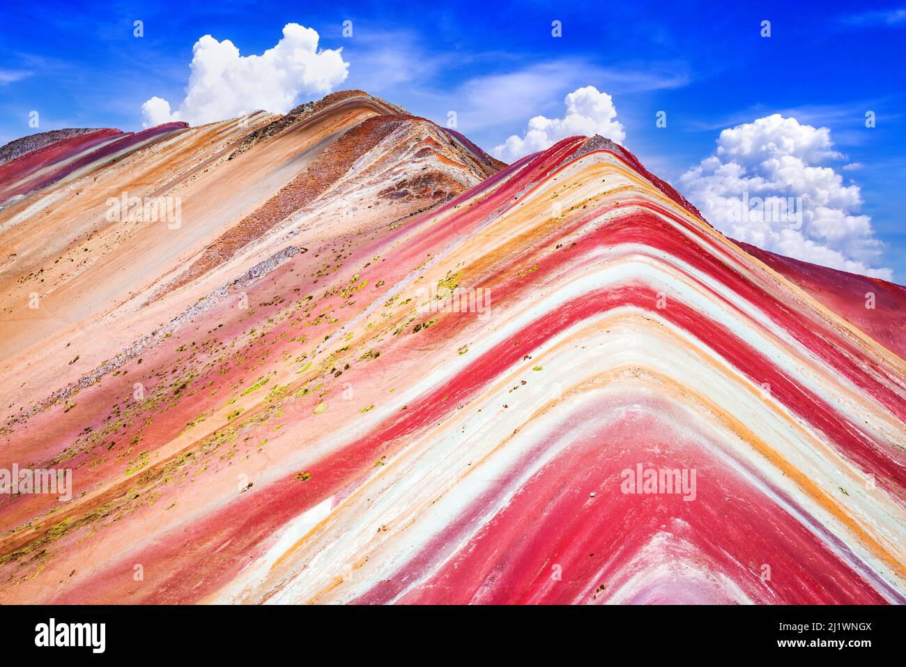 Vinicunca Mt. in Peru - Rainbow Mountain, Cusco region and Cordillera de los Andes in South America. Stock Photo