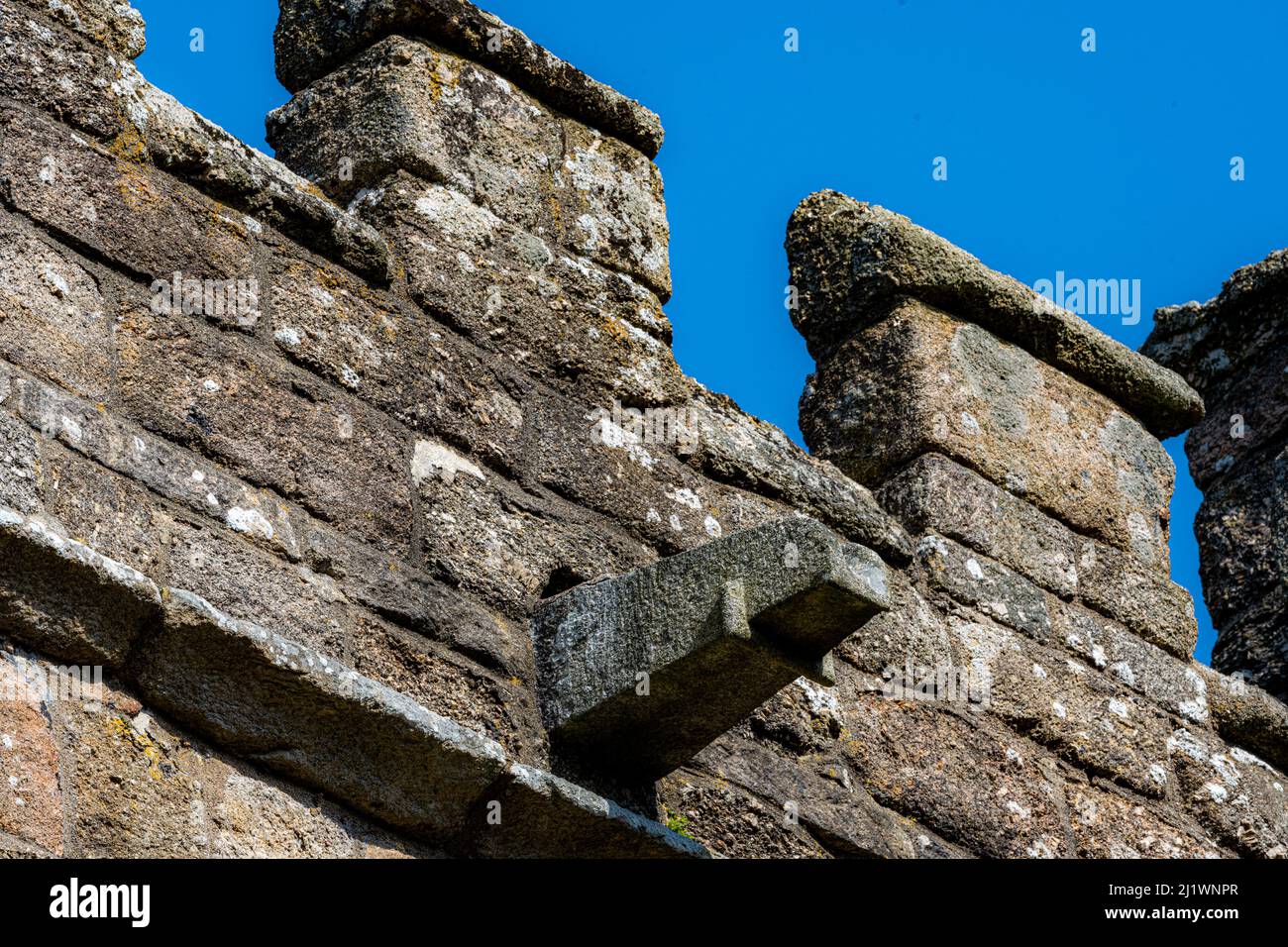 Roof detail and ancient water spout. St Michael’s Church, Chagford, Dartmoor, Devon, UK Stock Photo