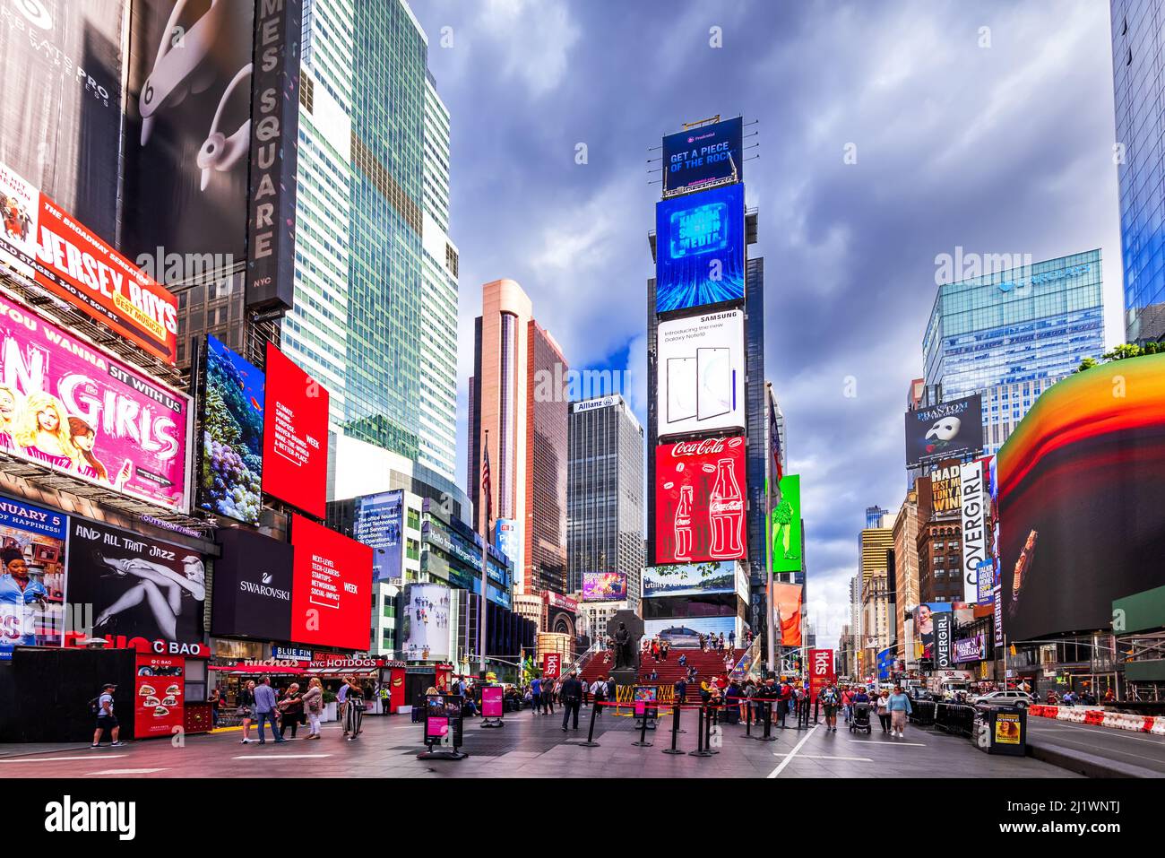 New York, USA - September 2019: Times Square, Manhattan, busy tourist intersection with Broadway, iconic street symbol of New York City, United States Stock Photo