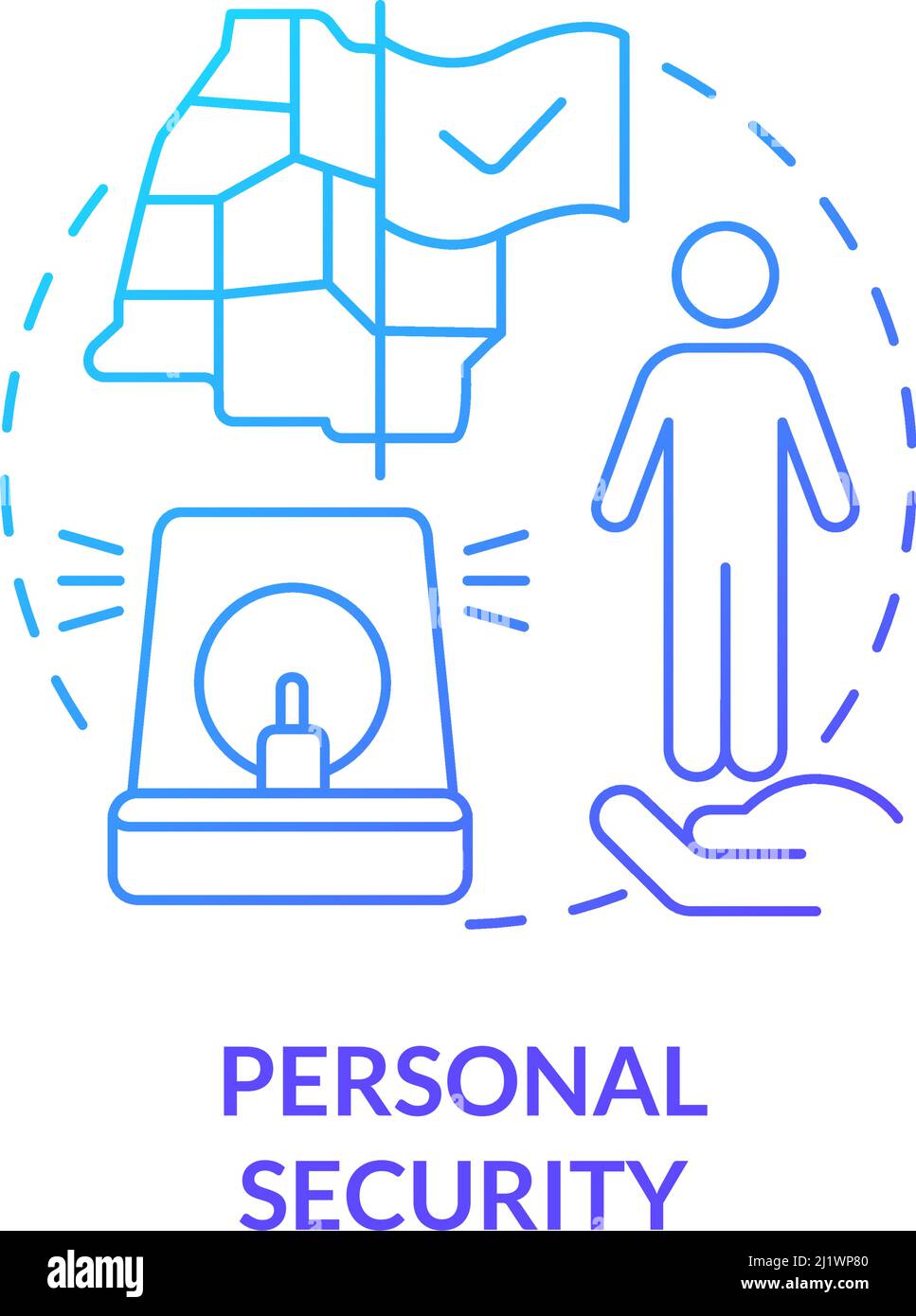 Personal security blue gradient concept icon Stock Vector