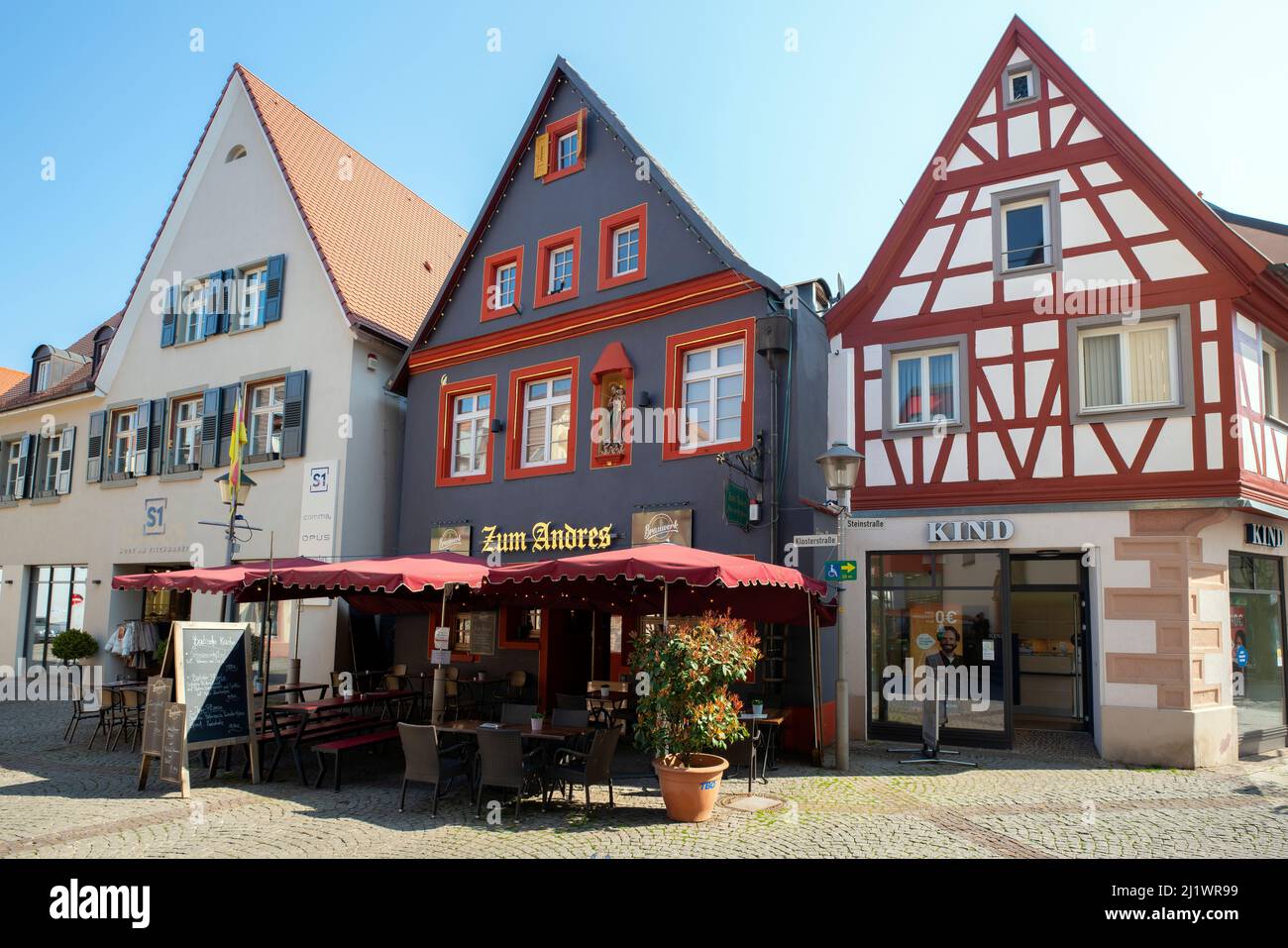 Halftimbered houses on the Fischmarkt in Offenburg. Offenburg is a