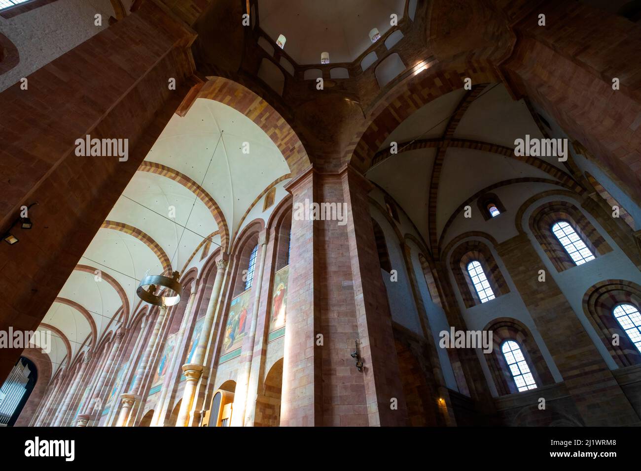 Inside the famous Speyer Cathedral in Rhineland-Palatinate, Germany. Speyer is a city in Rhineland-Palatinate in Germany with approximately 50,000 inh Stock Photo