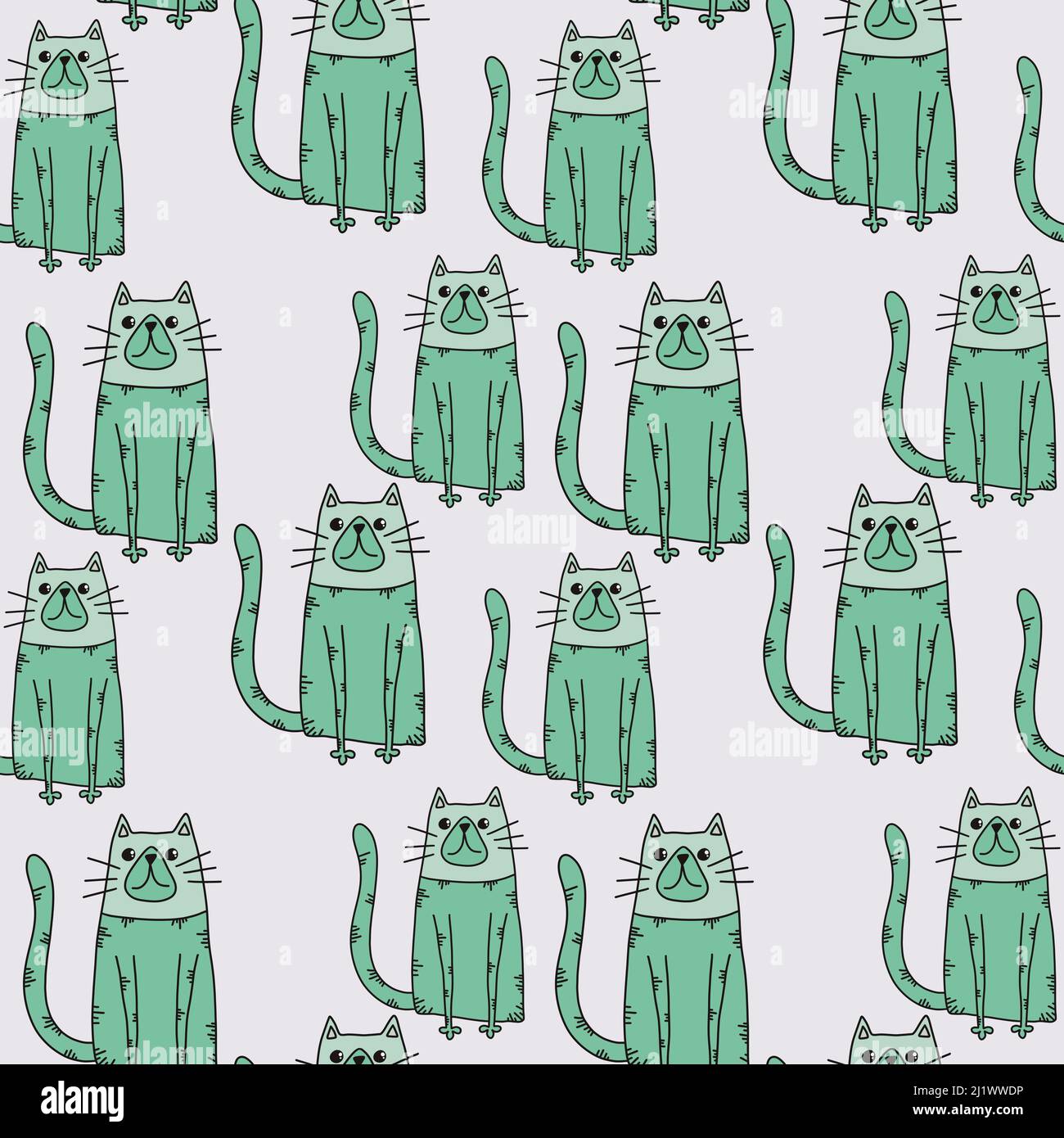 Animals seamless cats pattern for fabrics and textiles and packaging
