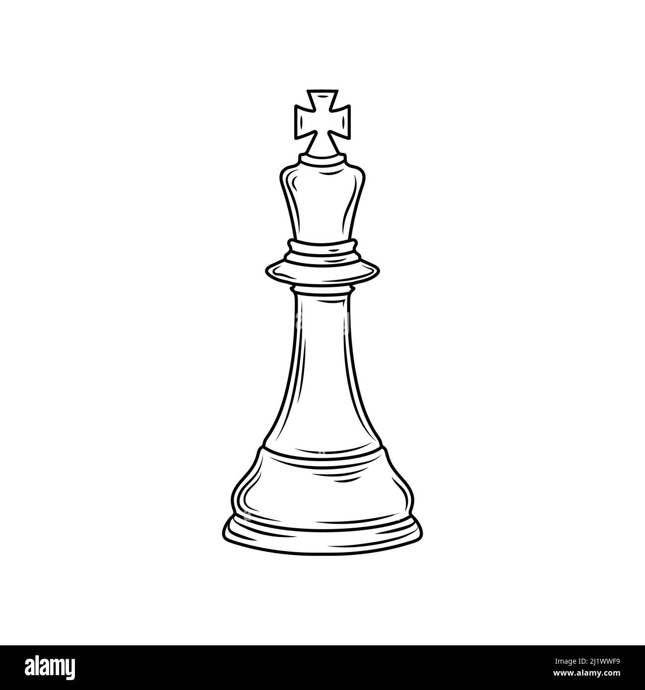 Black and white chess piece king Royalty Free Vector Image