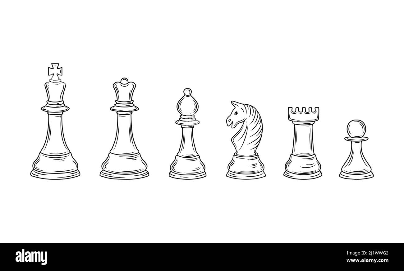 Rook, castle. Black and white rook with a description of the position on  the chessboard and moves. Educational material for beginner chess players.  8383074 Vector Art at Vecteezy