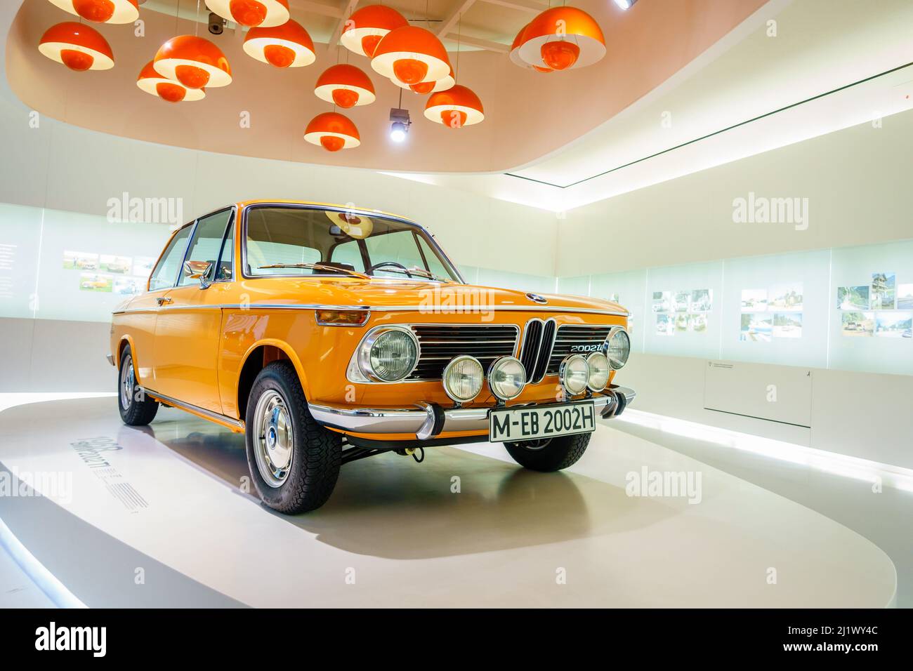 Munich, Germany, September 29, 2015: Famous BMW 2002 Tii on display at BMW Museum in Munich, Germany Stock Photo