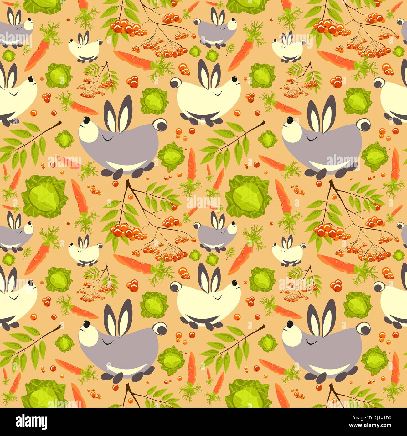 Forest pattern with animals and plants. Seamless pattern for fabric, paper and other printing and web projects. Stock Vector