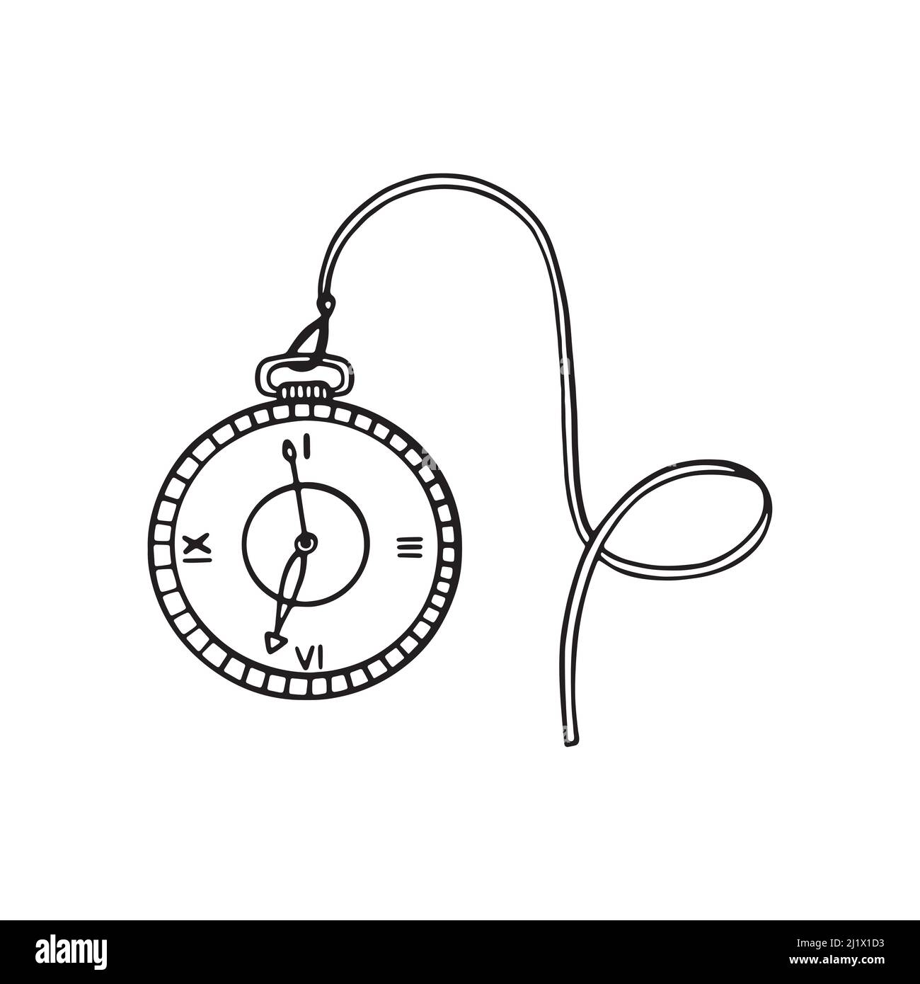 Pocket watch vector drawing on white background Stock Vector Image ...