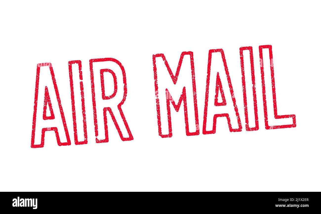 Vector illustration of the word Air Mail in red ink stamp Stock Vector
