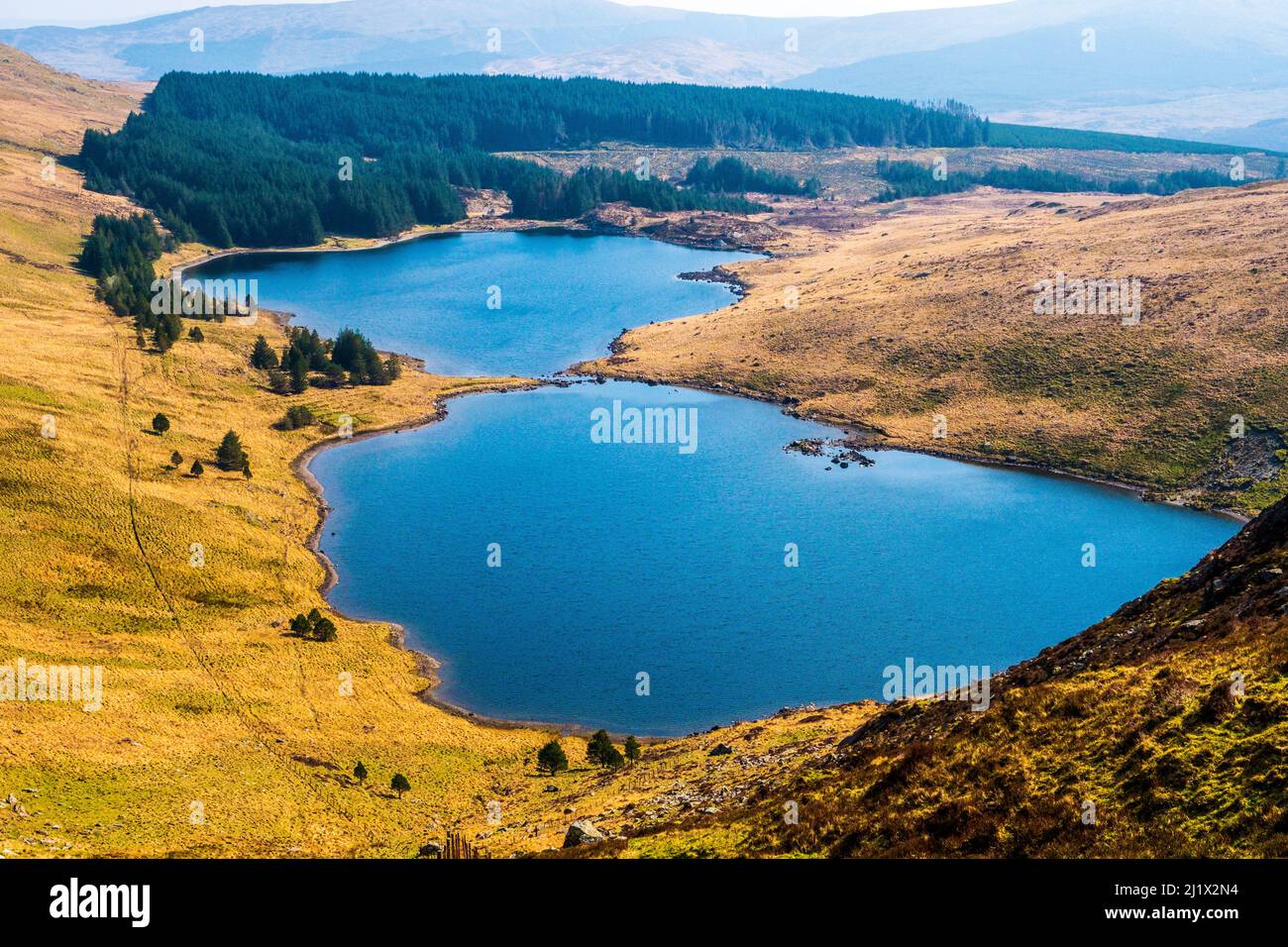 Llynau Diwaunedd, mountain lakes in Snowdonia, North Wales Stock Photo