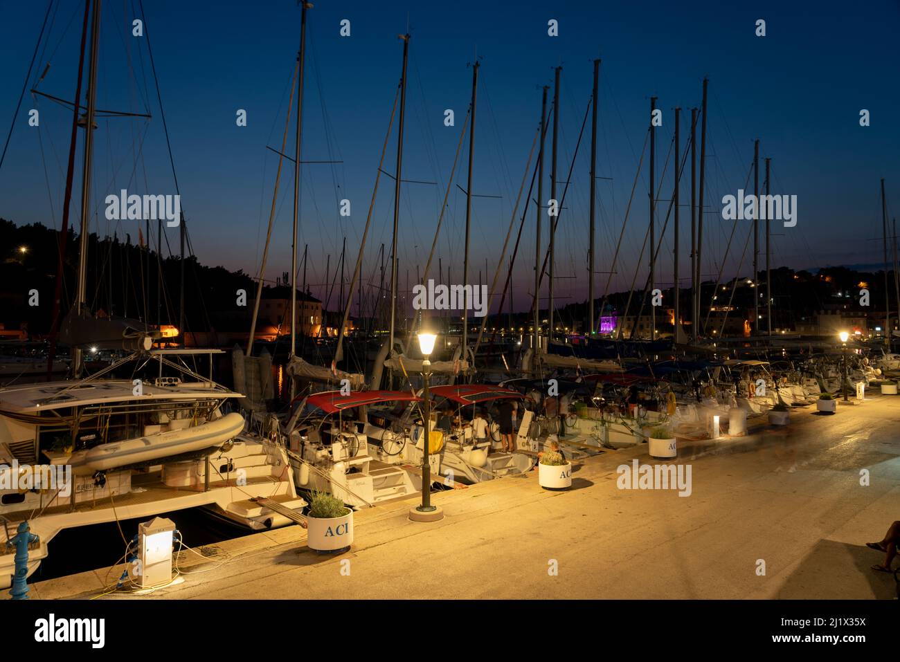 town Milna in night walk, harbour and the historic part of the city  (CTK Photo/Ondrej Zaruba) Stock Photo