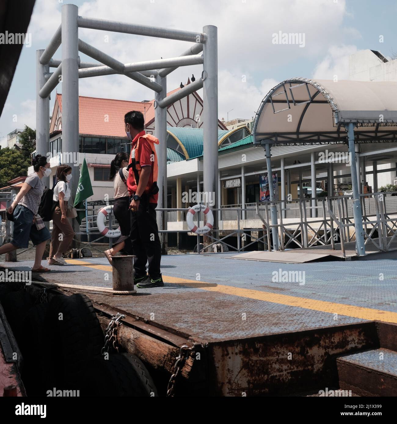 Orange flag express boat hi-res stock photography and images - Alamy