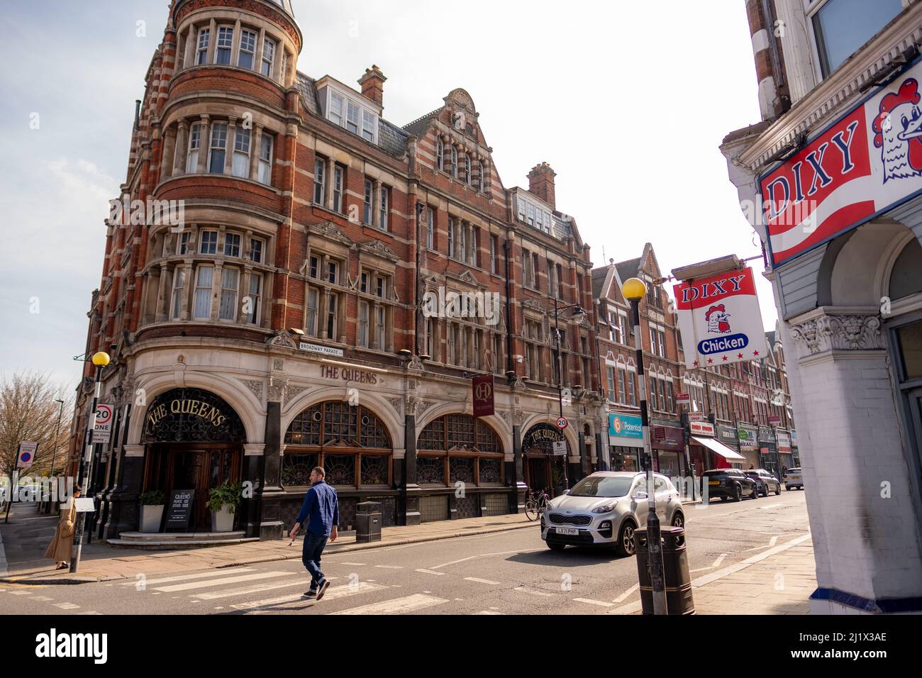 London March 2022 Crouch End high street. An upmarket area of North