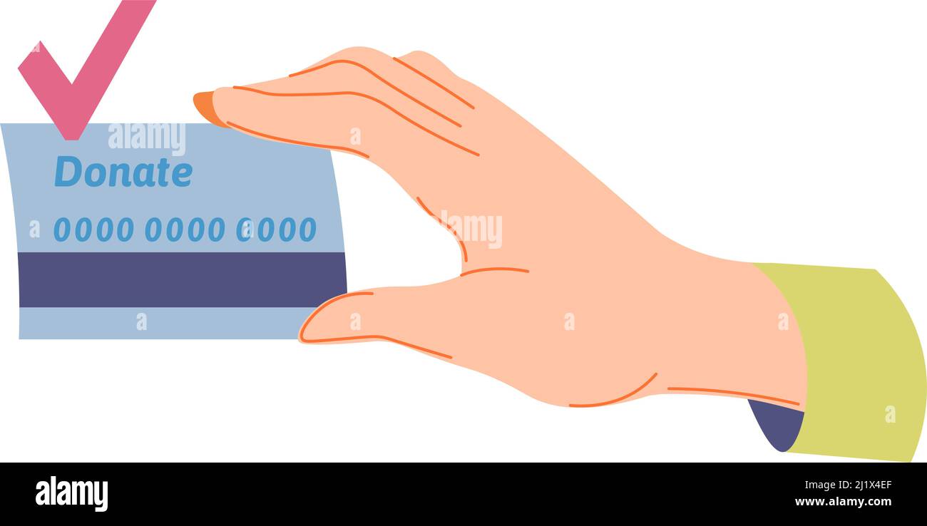 Donation and charity, raising funds credit card Stock Vector Image