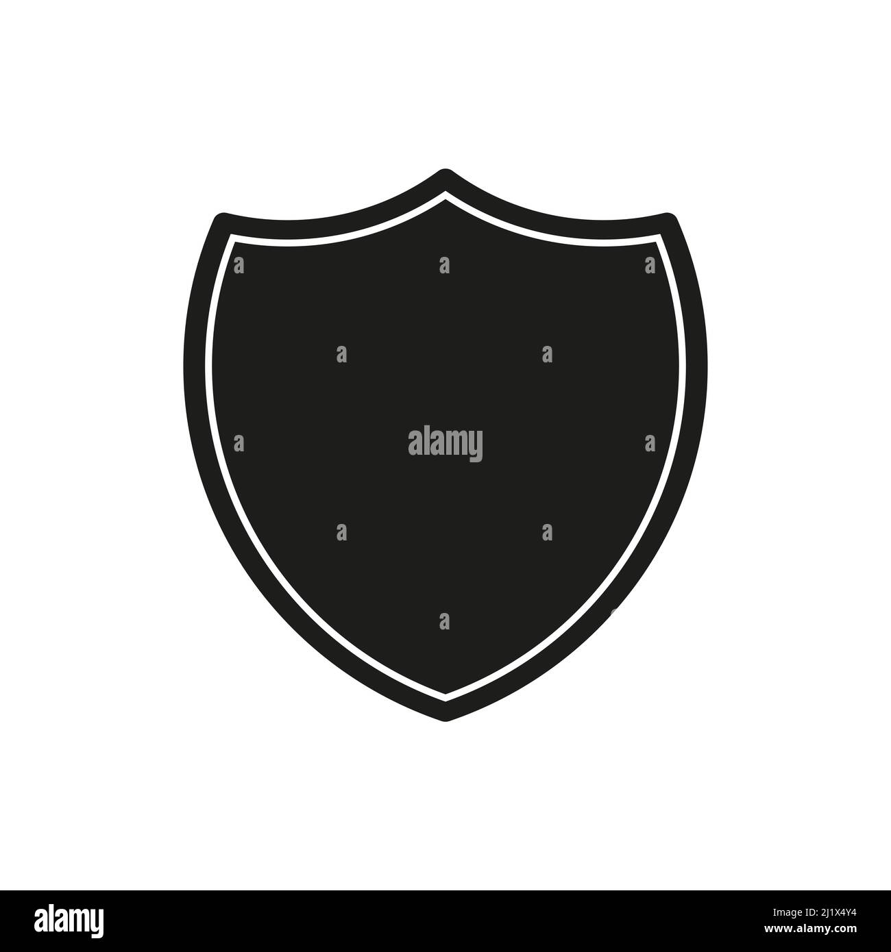 Shield black icon. Shielding silhouette. Vector illustration isolated