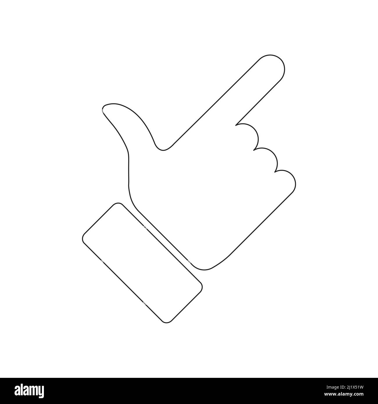 Finger pointer symbol. Hand line icon. Black arm gesture silhouette. Stock Vector