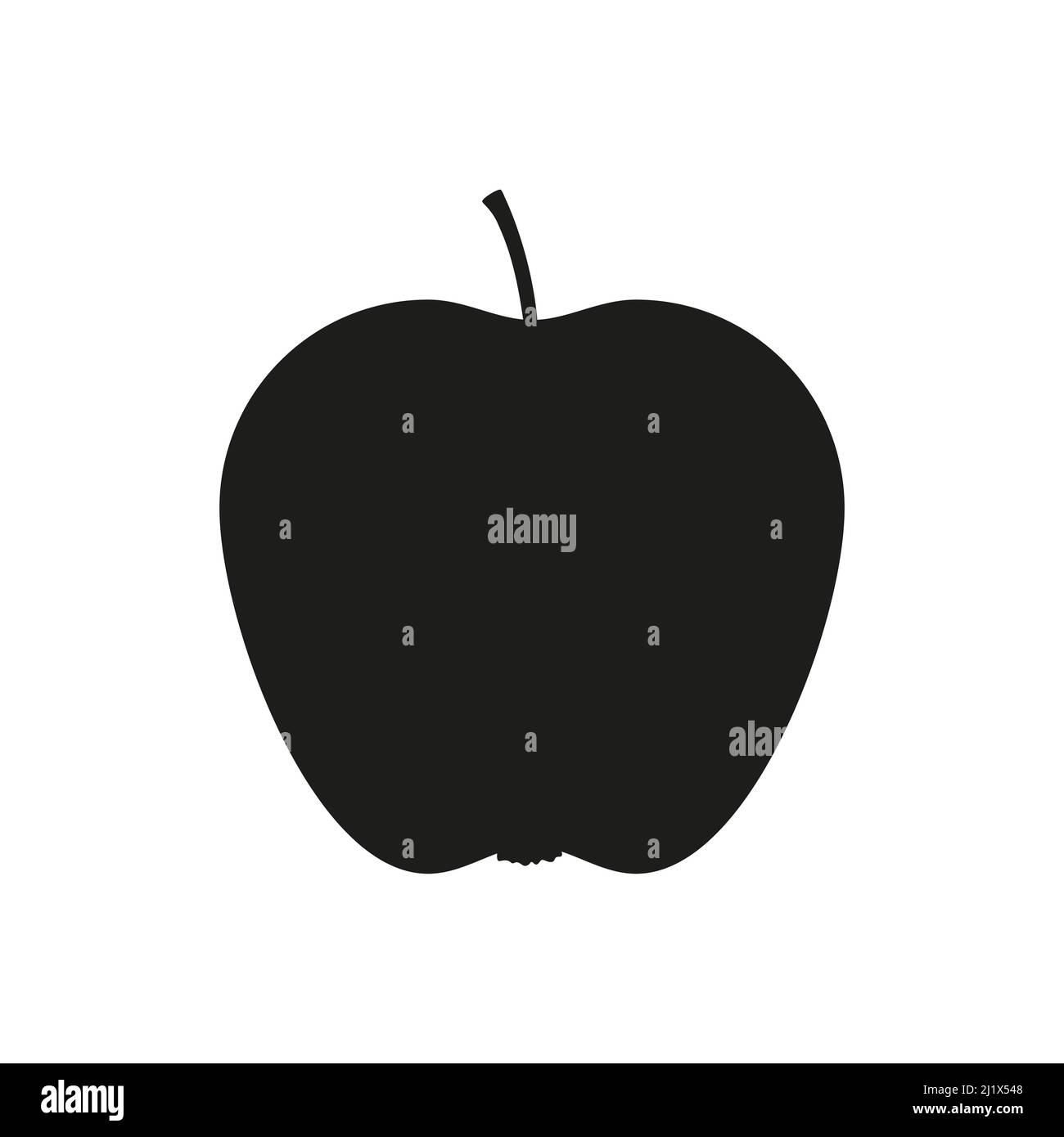 Apple silhouette black icon. Vector isolated on white Stock Vector