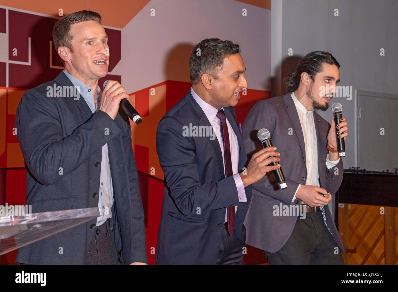 Claybourne Elder, Manu Narayan and Bobby Conte cast members of Company ...